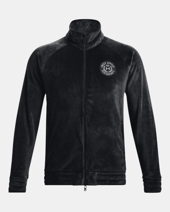 Men's UA Velour Track Jacket, Black, pdpMainDesktop image number 5